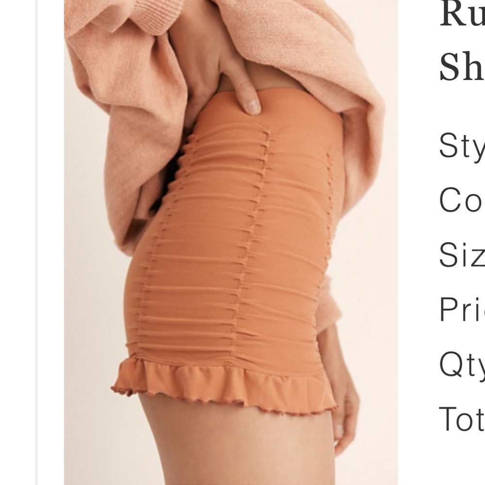 FREE PEOPLE Intimates - Ruched Seamless Shorts Size M/L